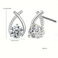 CT Mozambique Diamond Solid Silver 18K White Gold Plated Minimalist Beauty Tail Earrings