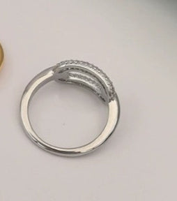 Silver S925 Personality Affordable Luxury Geometric Copper Inlaid Zircon Ring