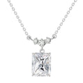 S925 Sterling Silver Light Luxury Square Diamond Necklace Light Luxury Minority